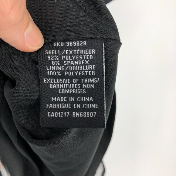 Le Chateau Black floral NWT Boatneck 3/4 sleeve midi dress Size XS - Picture 10 of 16